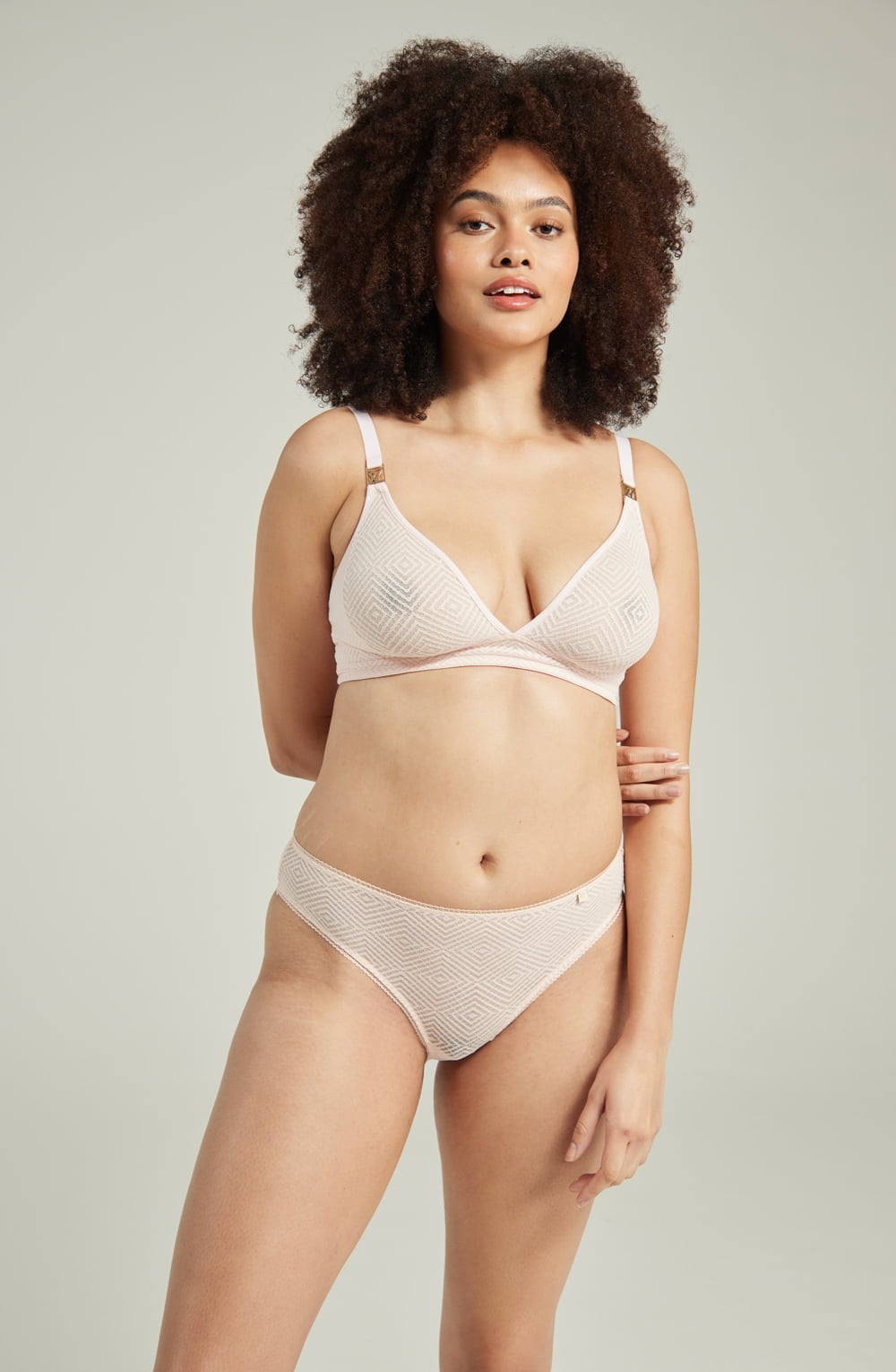 The Sheer Deco High Leg Brief Black